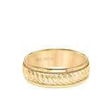 7MM Men's Classic Wedding Band - Swiss Cut Engraved Design with Milgrain and Round Edge