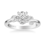 Lilac Contemporary Solitaire Floral Diamond Engagement Ring