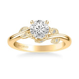 Lilac Contemporary Solitaire Floral Diamond Engagement Ring