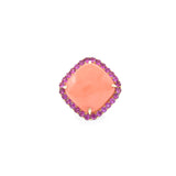 18kt Yellow Gold Coral and Pink Sapphire Ring