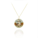 Estate 14KT Yellow Gold Genuine Multi-Colored Jade Disc Necklace