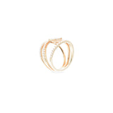 18kt Rose Gold Diamond Wide Swirl Ring