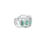 18kt White Gold Emerald & Diamond Ring