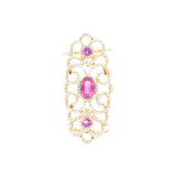 18kt Rose Gold, Rubellite and Diamond Double Ring