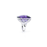 18kt White Gold 100ct Amethyst & Diamond Ring