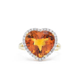 18KT Yellow Gold Heart-Shaped Citrine Ring