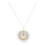 18kt Rose Gold Champagne Diamond Circle Pendant