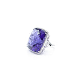 18kt White Gold 100ct Amethyst & Diamond Ring