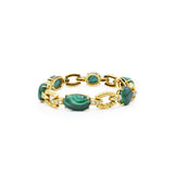 Estate European 18KT Yellow Gold Malachite And Diamond Convertible Necklace