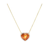 18kt Yellow Gold Heart-Shaped Citrine Pendant
