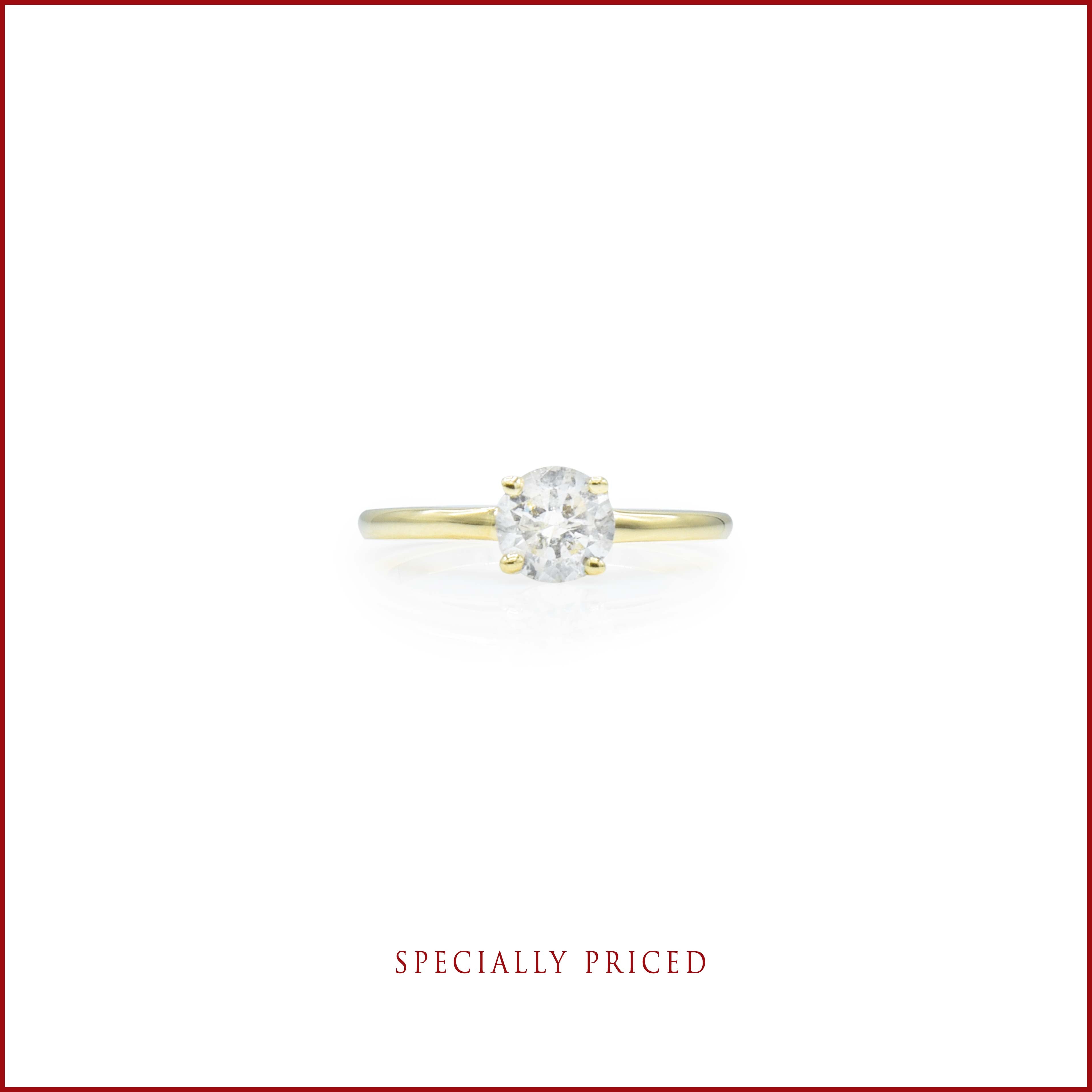 14KT Yellow Gold 0.75ct Solitaire Diamond Ring