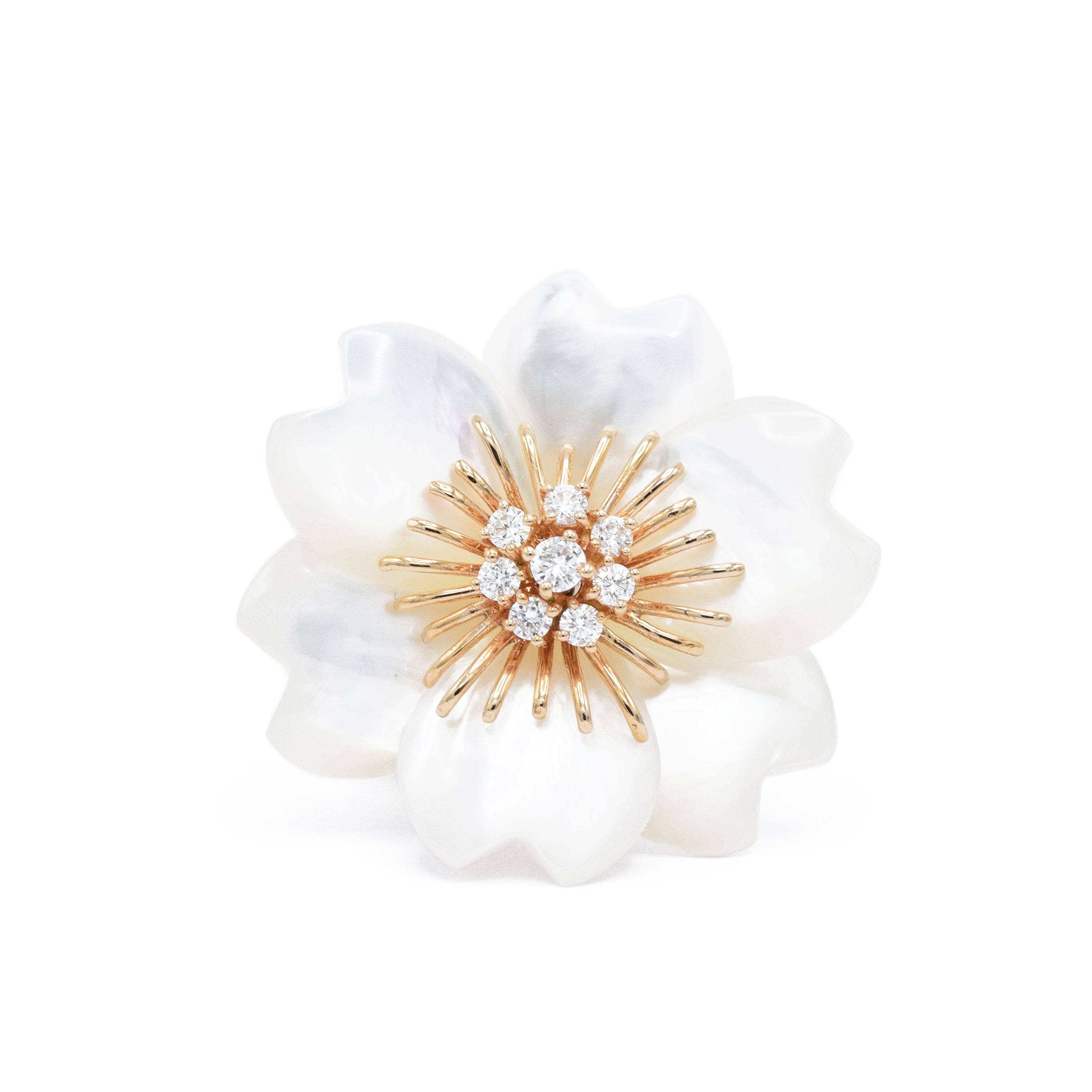 18kt Rose Gold, Mother of Pearl Flower Ring