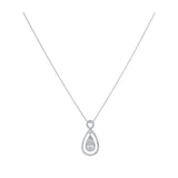 14kt White Gold, Pear-Shaped Diamond Pendant