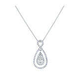 14kt White Gold, Pear-Shaped Diamond Pendant