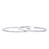 18KT White Gold Diamond Hoops