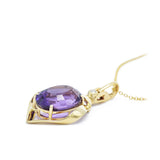 Estate 14KT Yellow Gold Amethyst Pendant