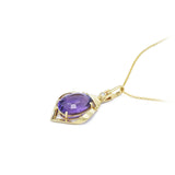Estate 14KT Yellow Gold Amethyst Pendant