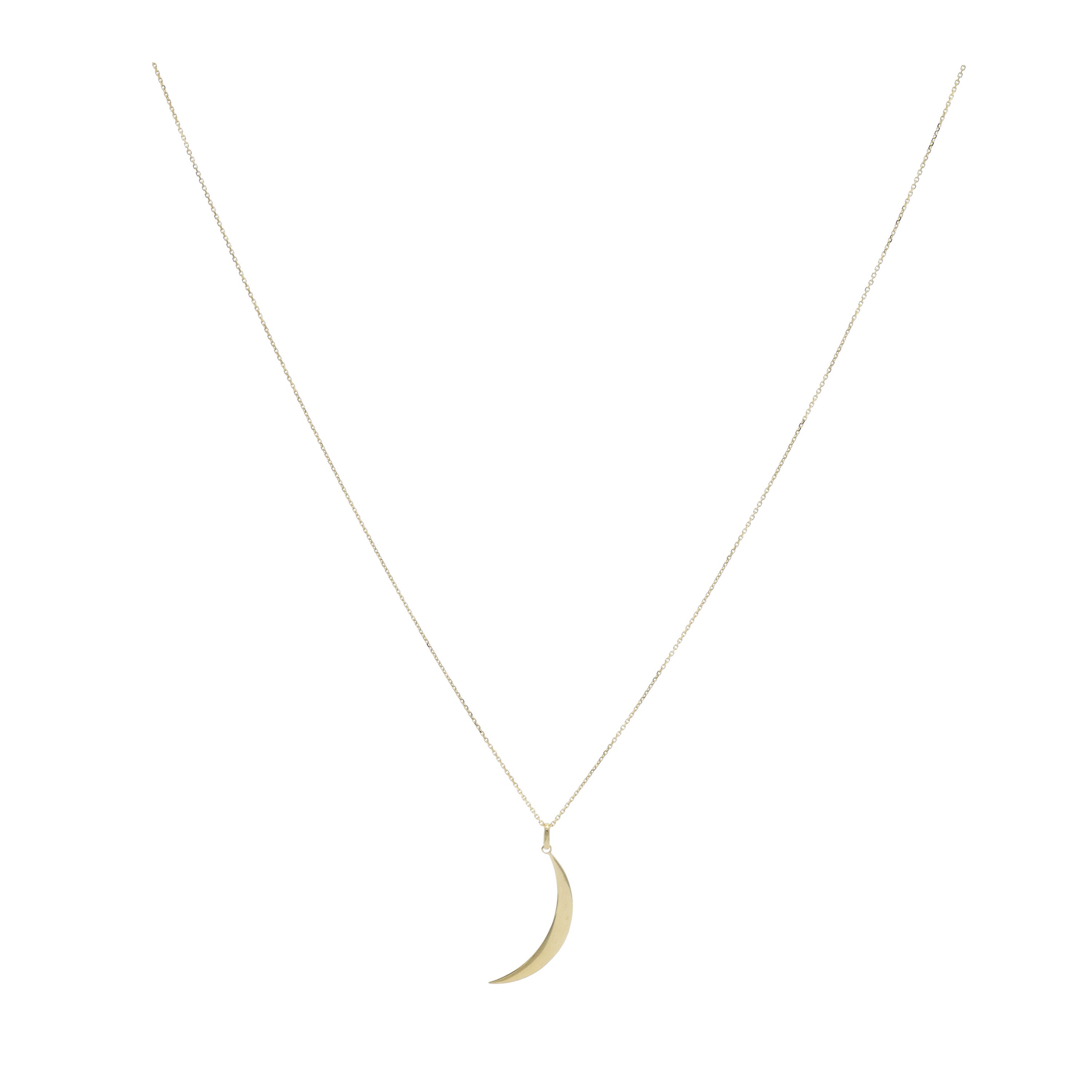 14KT Yellow Gold Crescent Moon Necklace