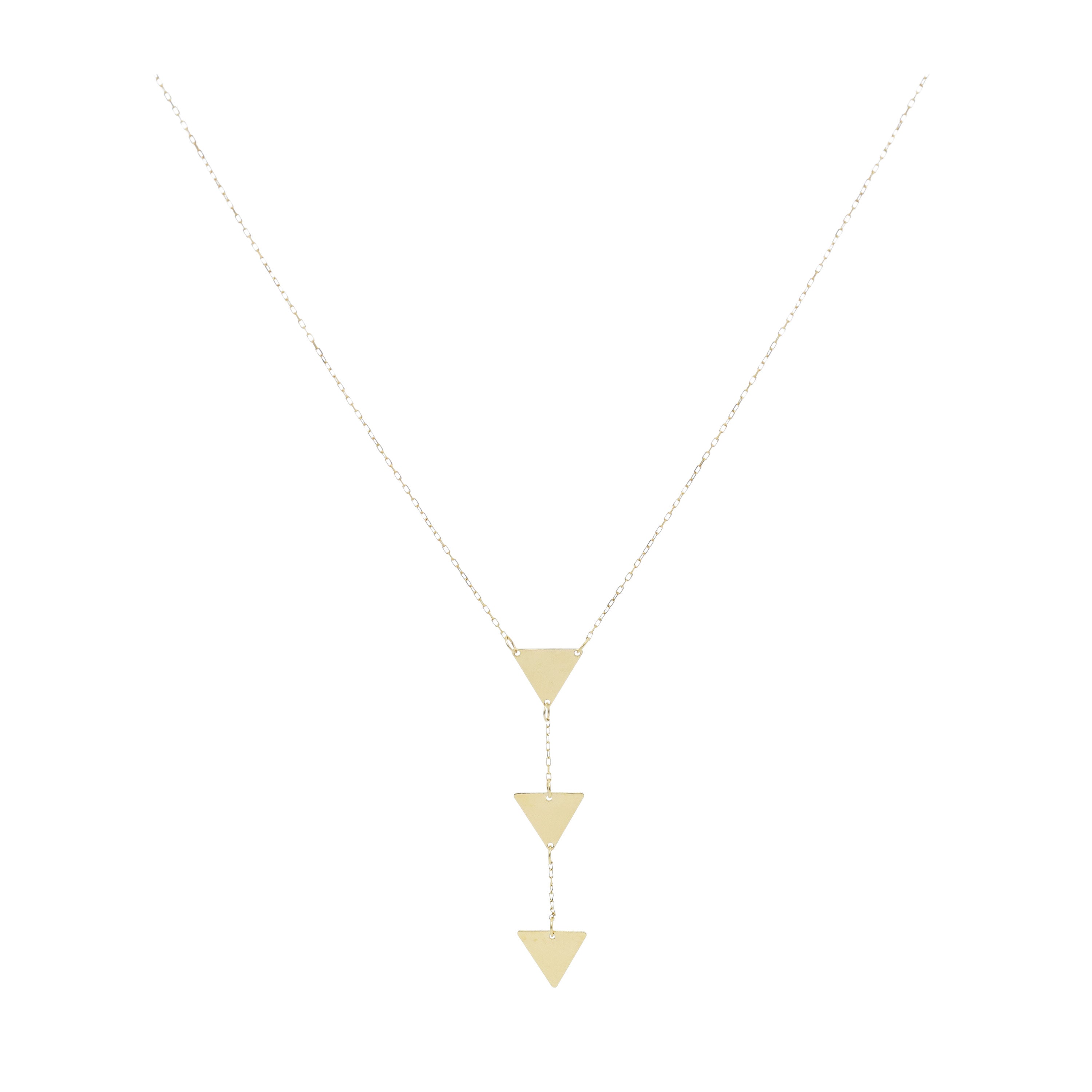 14KT Yellow Gold Triple Drop Triangles