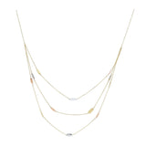 14KT Tri-Color Gold Bar Necklace