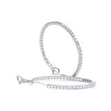 14KT White Gold Diamond Hoop Earrings