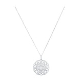 18kt White Gold and Diamond Floral Pendant