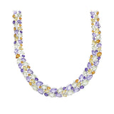 Estate 18KT White Gold Multi-Gem Bib Necklace