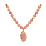 Vintage 14KT Yellow Gold Coral Necklace