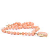 Vintage 14KT Yellow Gold Coral Necklace