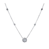 14KT White Gold Diamond Cluster Pendant