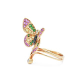 18kt Rose Gold Butterfly Ring With Sapphires