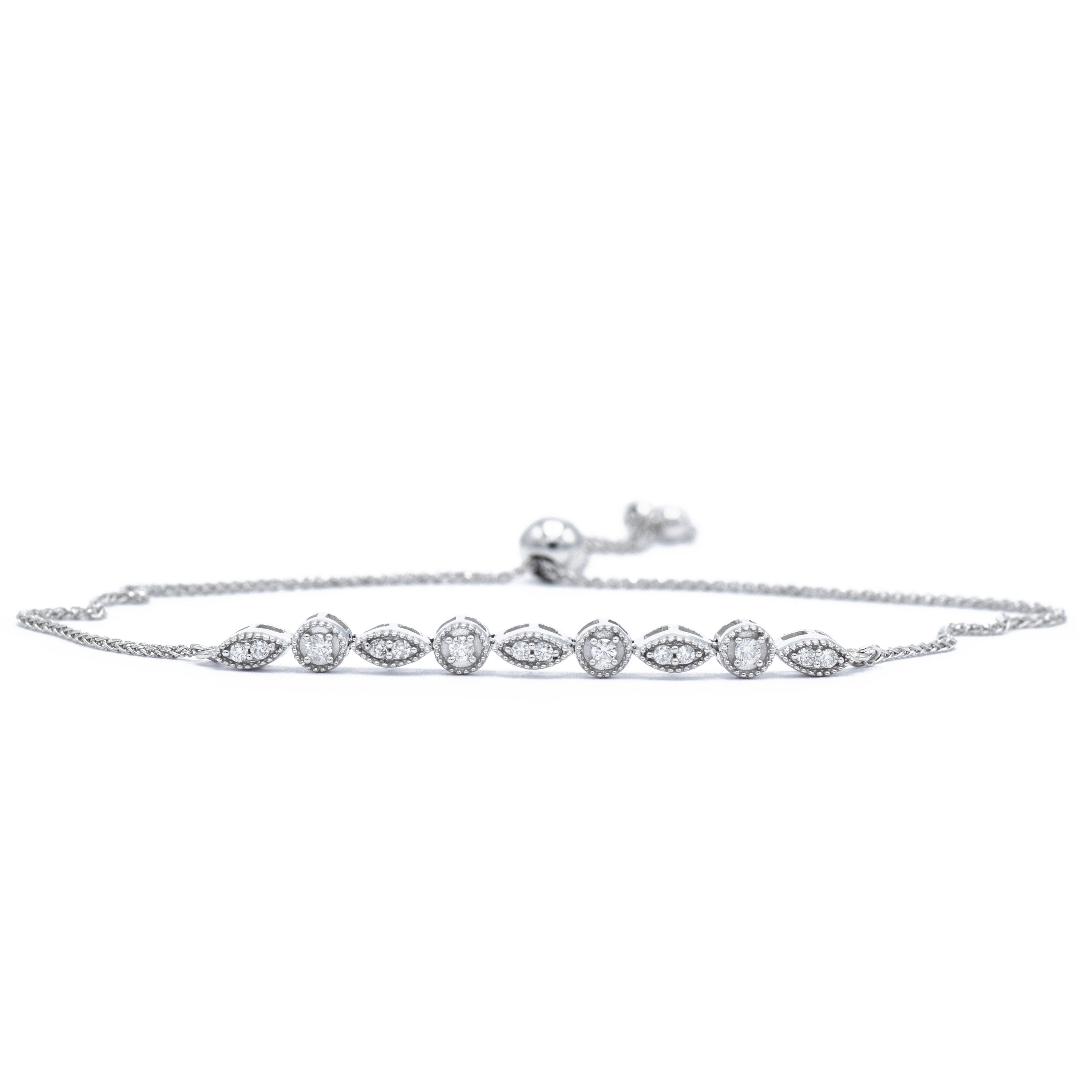 14KT White Gold Adjustable Bracelet