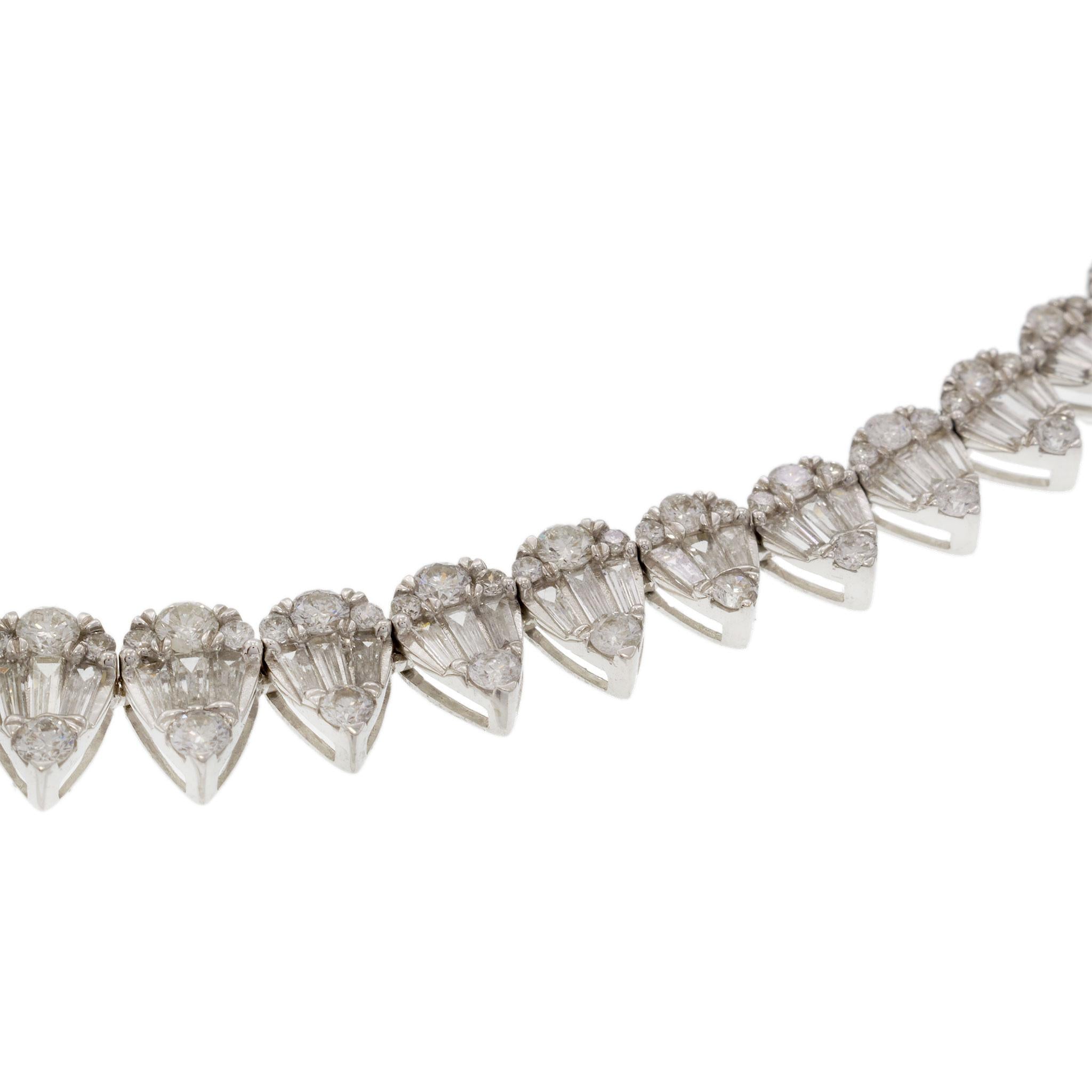 14KT White Gold Pear Shape Diamond Necklace – 4.00CT TW
