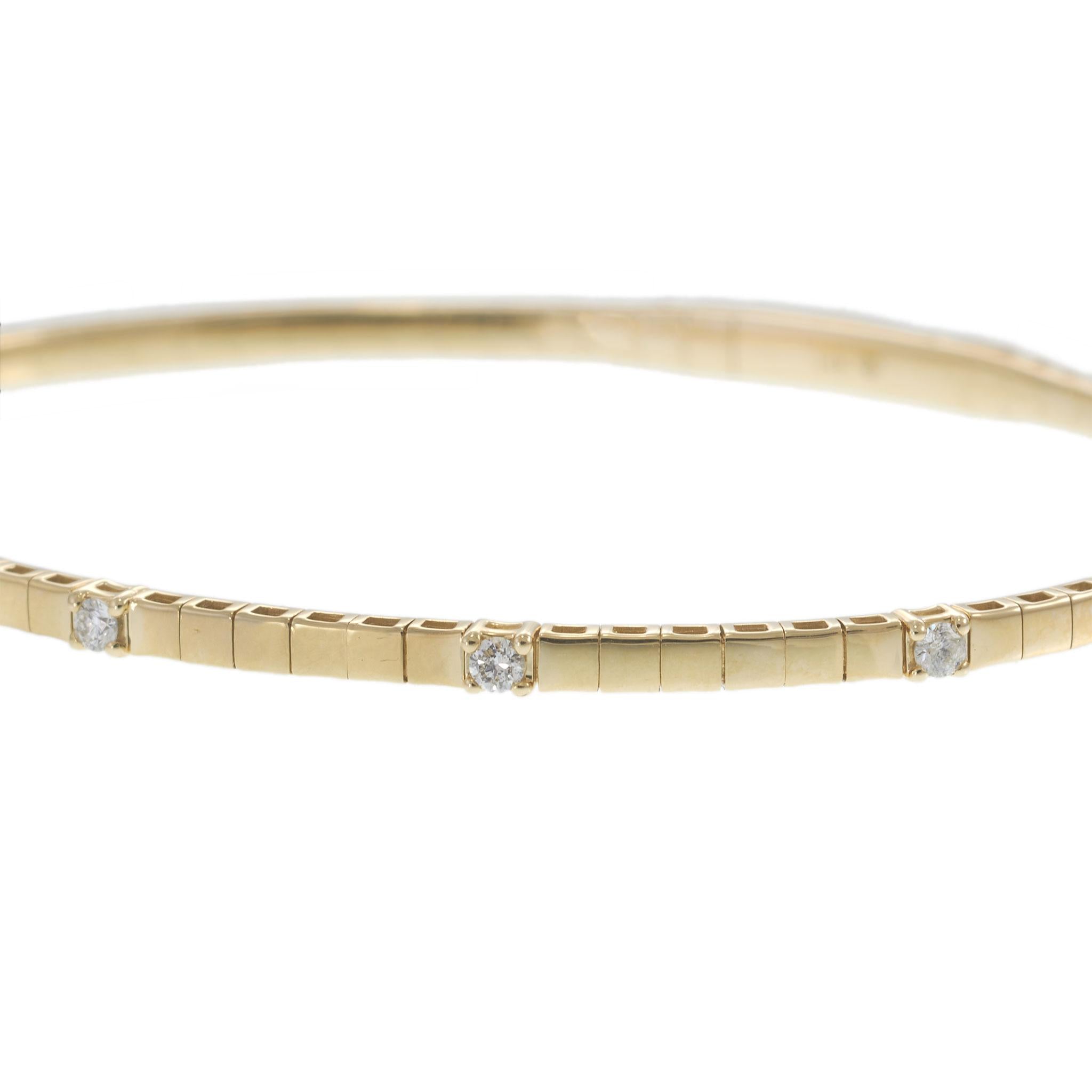 14KT Yellow Gold Five Stone Flex Diamond Bracelet – 0.18CT-TW