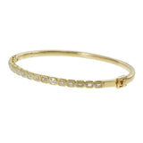 14KT Yellow Gold Baguette Natural Diamond Bezel Bangle – 1.80CT-TW