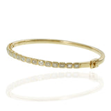 14KT Yellow Gold Baguette Natural Diamond Bezel Bangle – 1.80CT-TW
