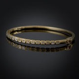 14KT Yellow Gold Baguette Natural Diamond Bezel Bangle – 1.80CT-TW