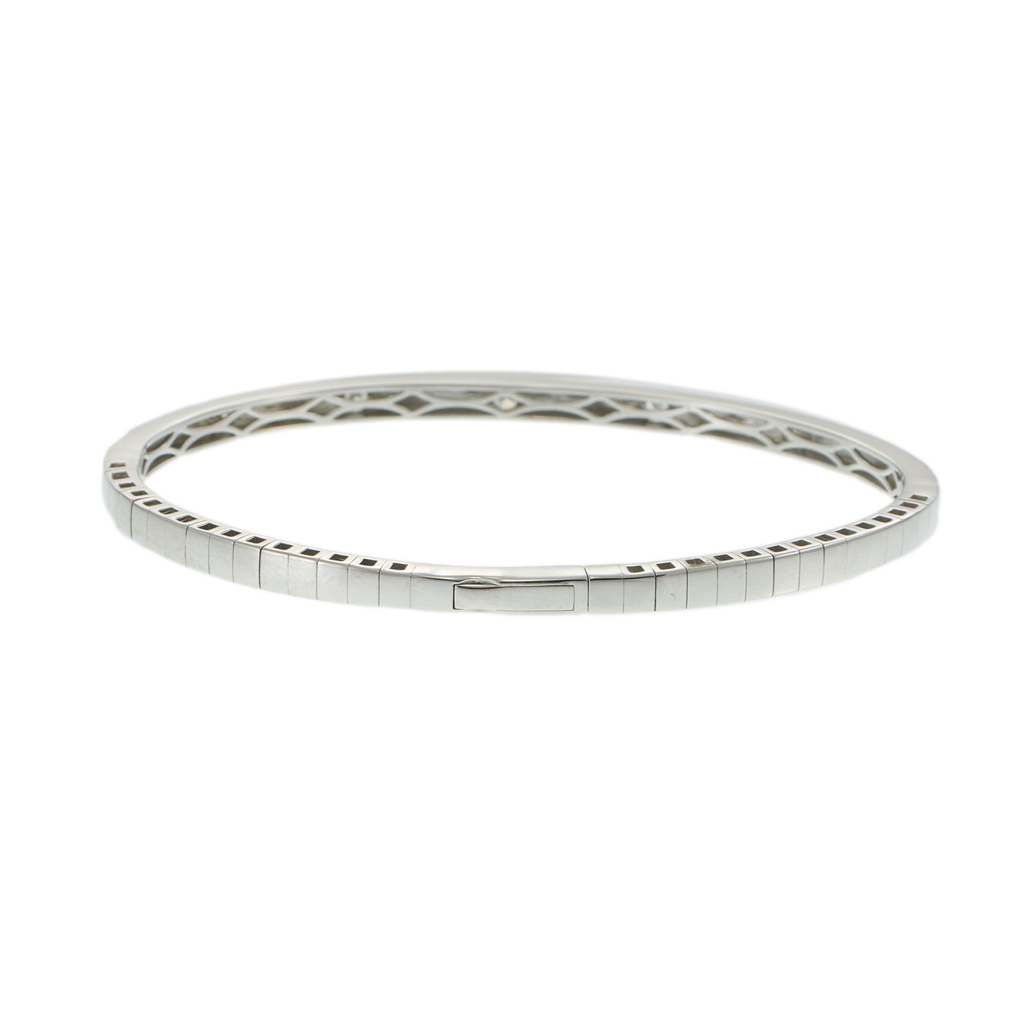 14KT White Gold Bezel Set Diamond Half Flex Bracelet – 0.48CT TW
