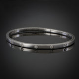 14KT White Gold Bezel Set Diamond Half Flex Bracelet – 0.48CT TW