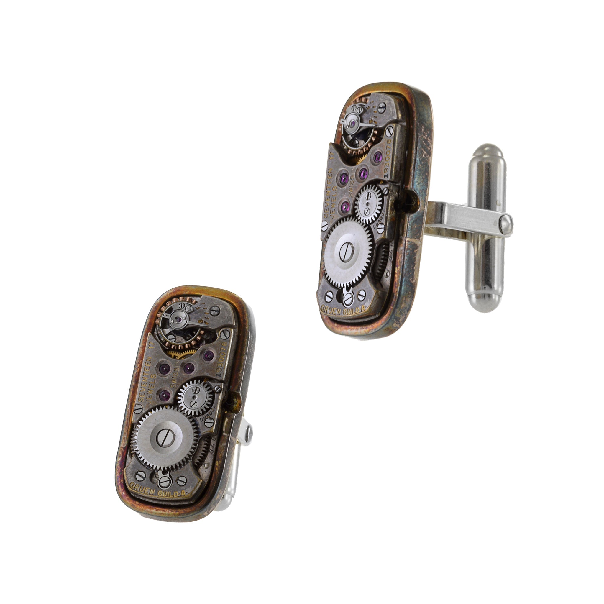 Louis Martin Sterling Silver Vintage Watch Movement Cufflinks