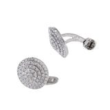 18KT White Gold Round Cut Diamond Cufflinks