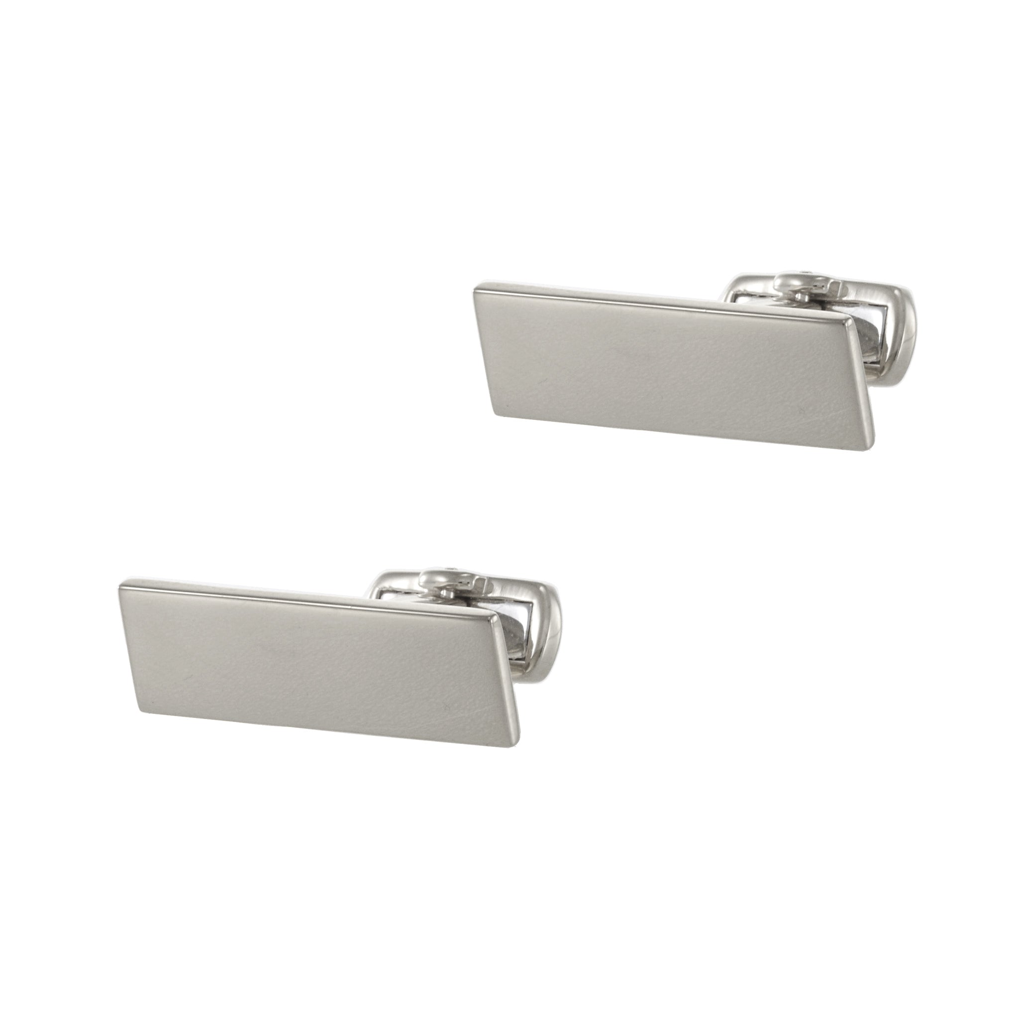 Louis Martin Sterling Silver Rectangle Bar Cufflinks