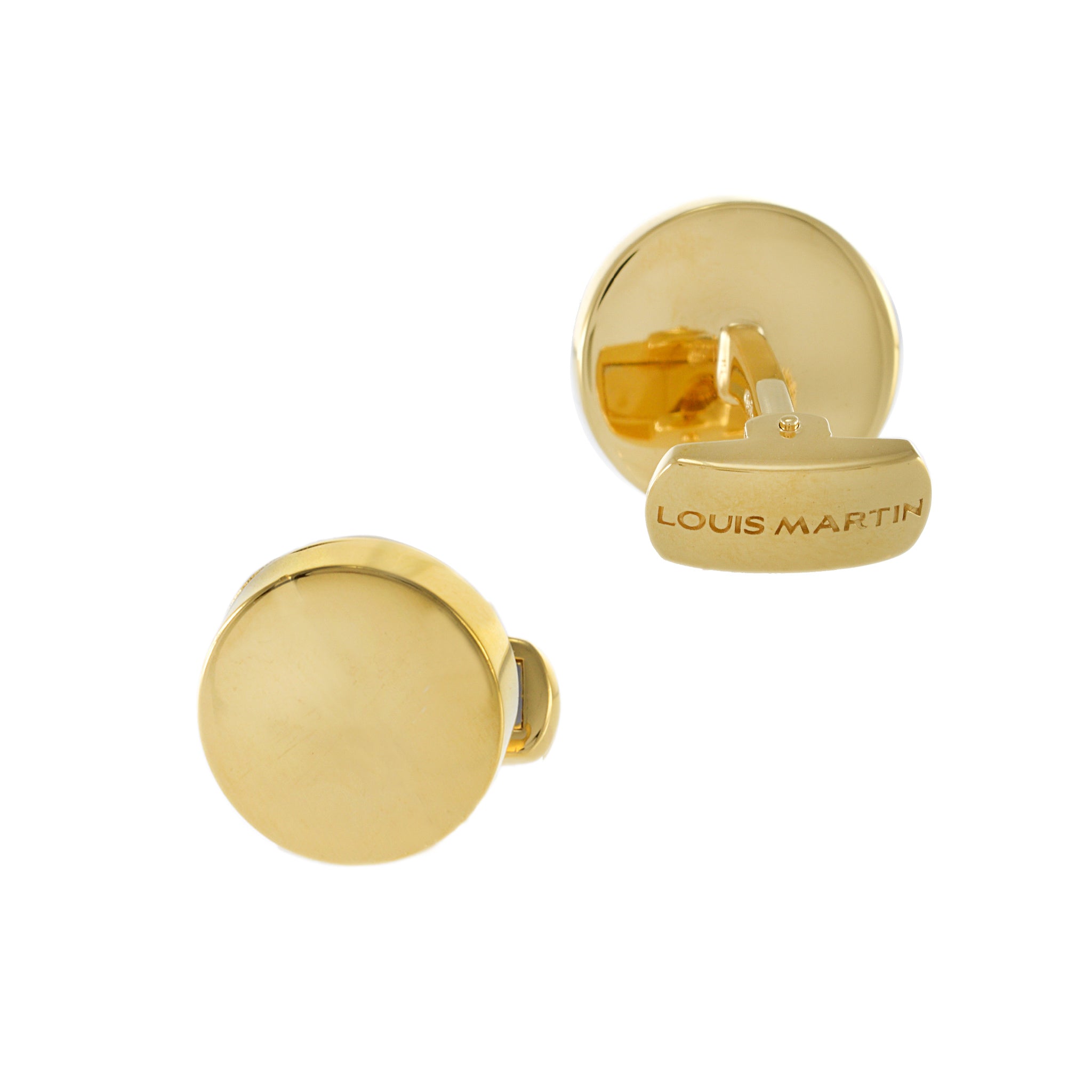 Louis Martin Vermeil Round Disc Cufflinks