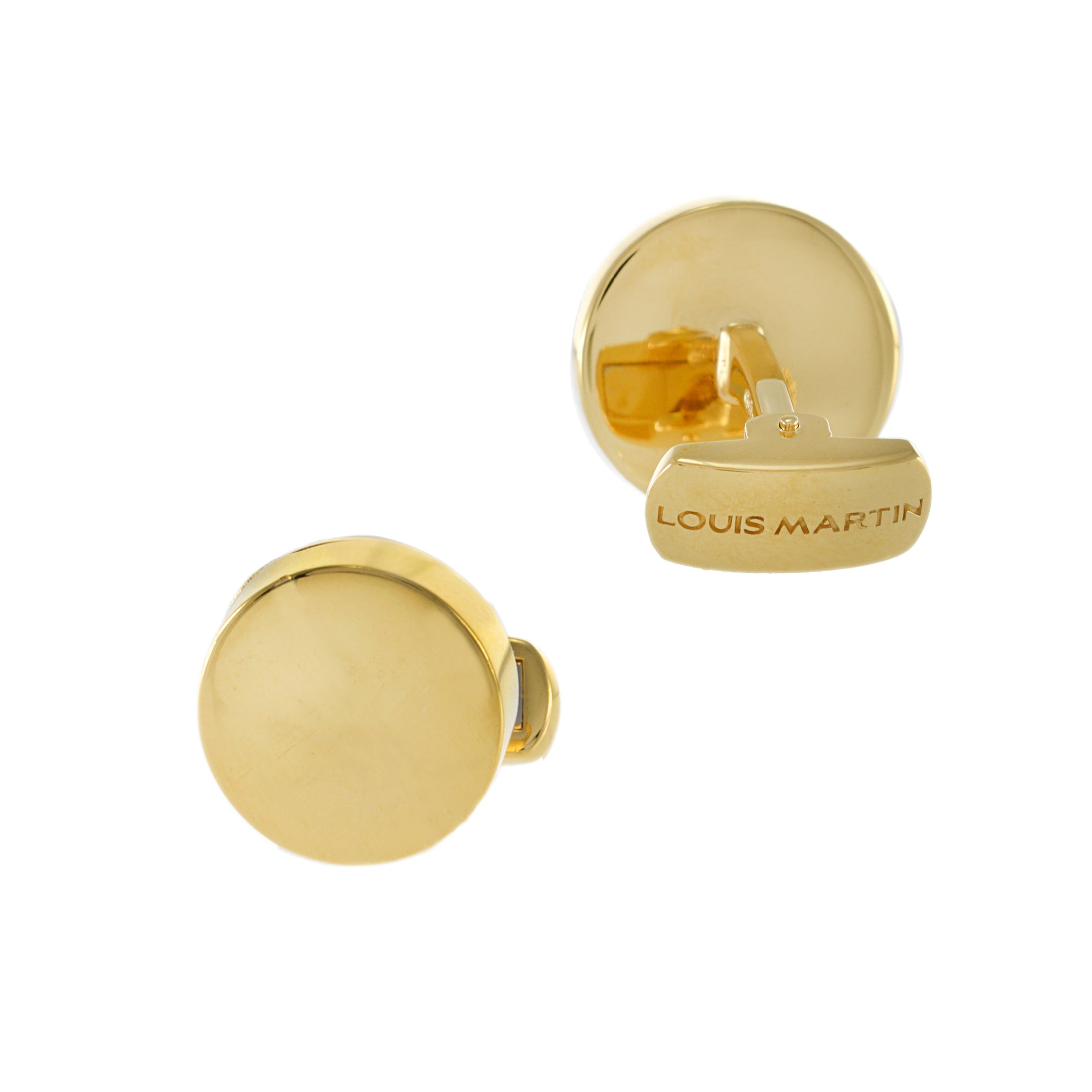 Louis Martin Vermeil Round Disc Cufflinks