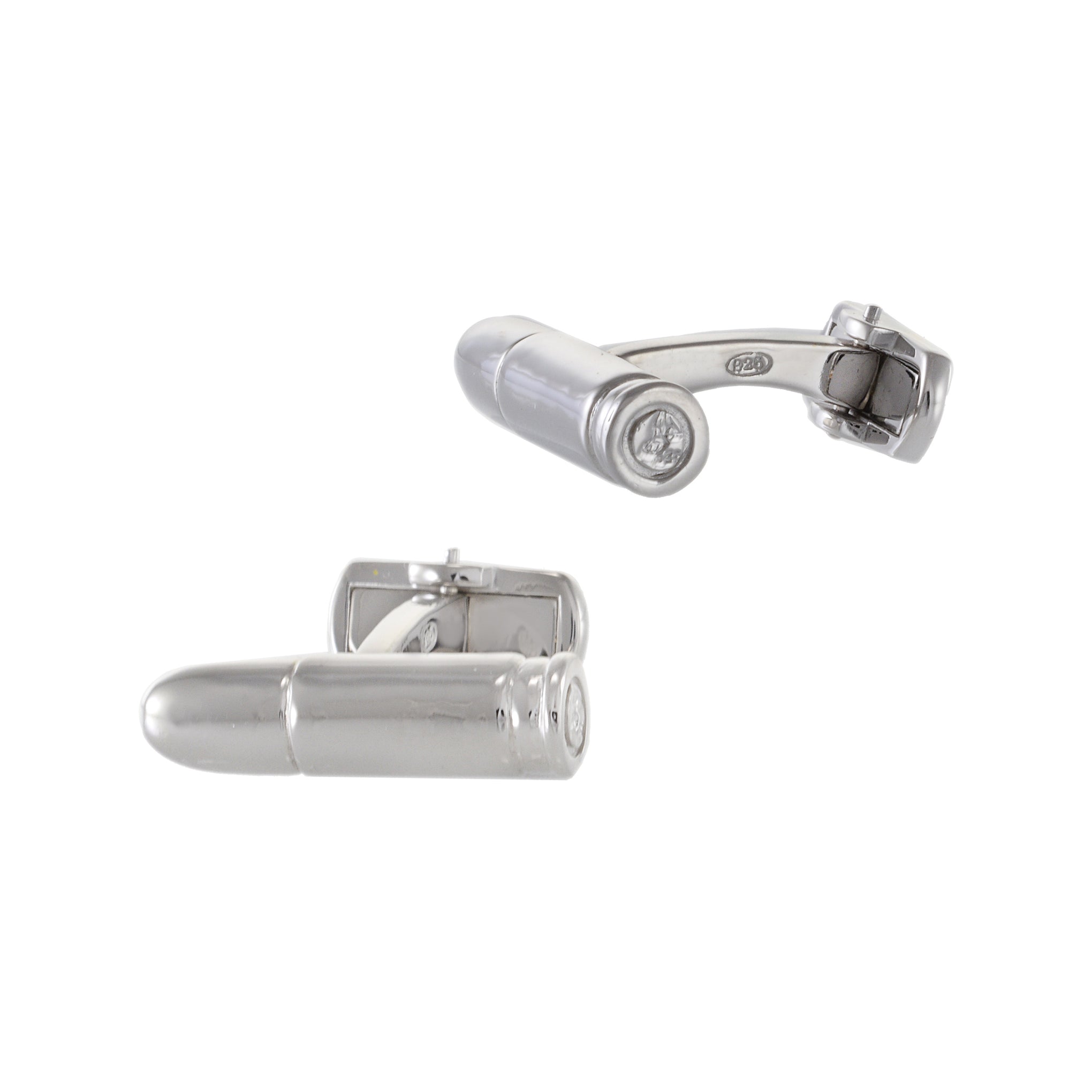 Louis Martin Sterling Silver Bullet Cufflinks