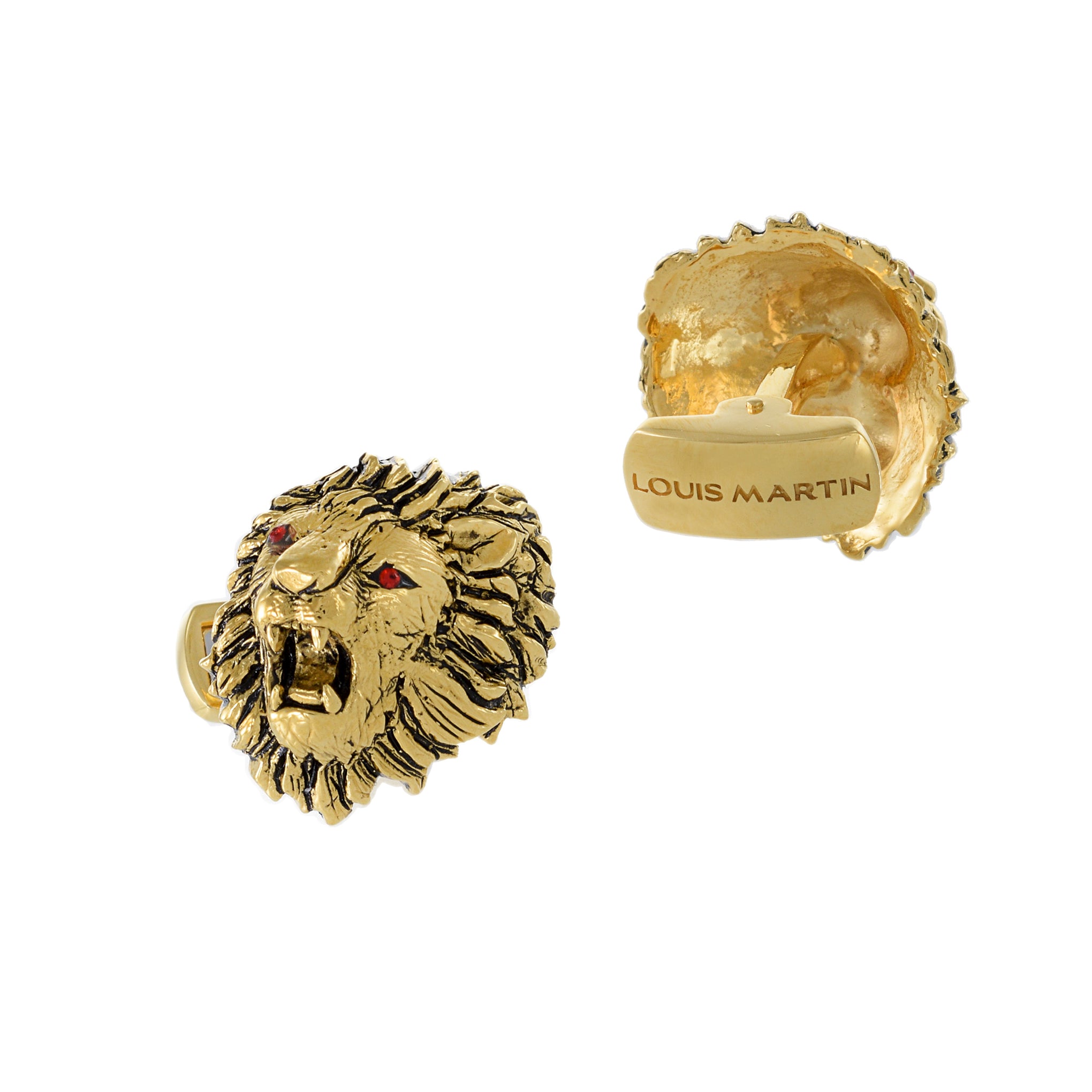 Louis Martin 18KT Yellow Gold Vermeil Lion Cufflinks