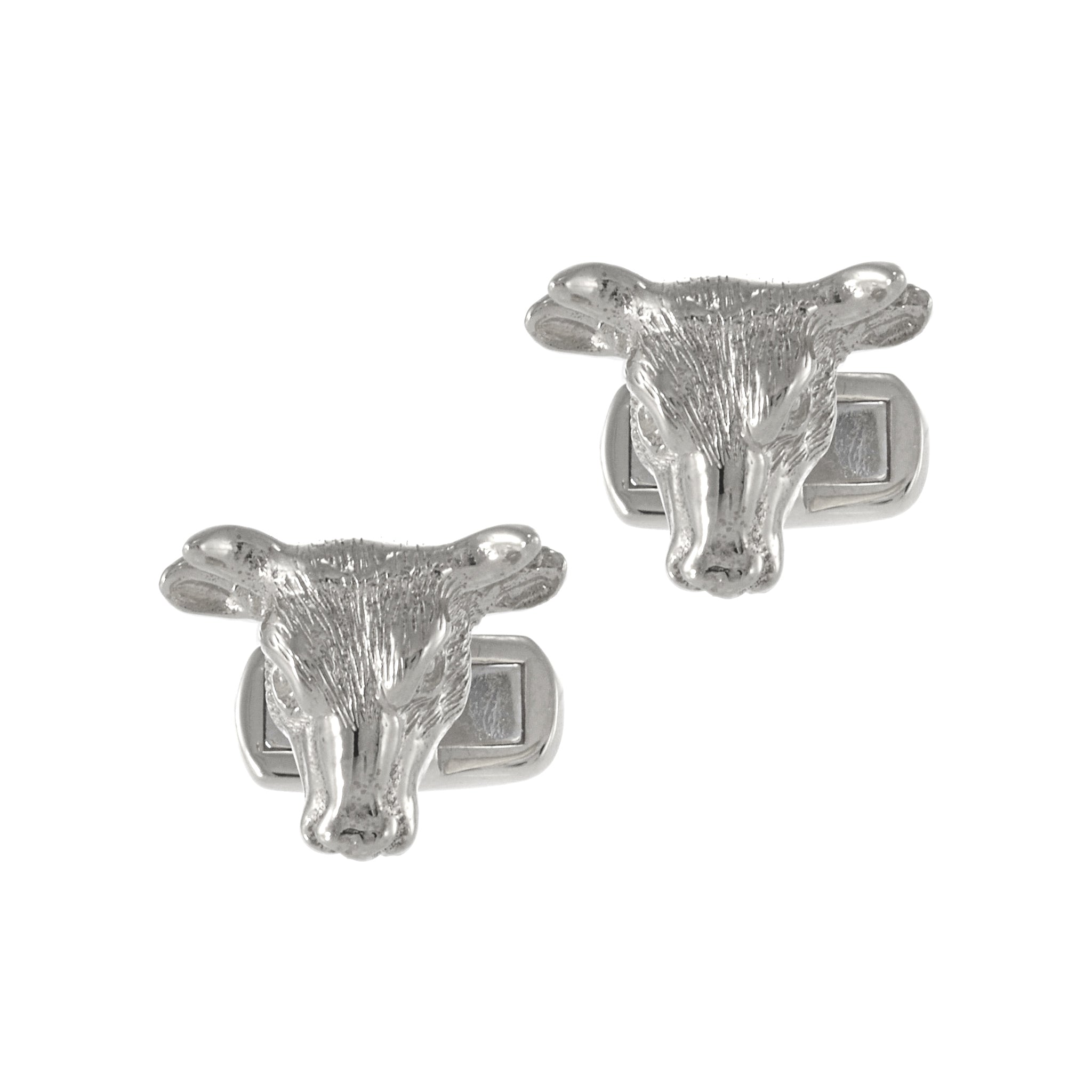 Louis Martin Sterling Silver Bull and Bear Cufflinks