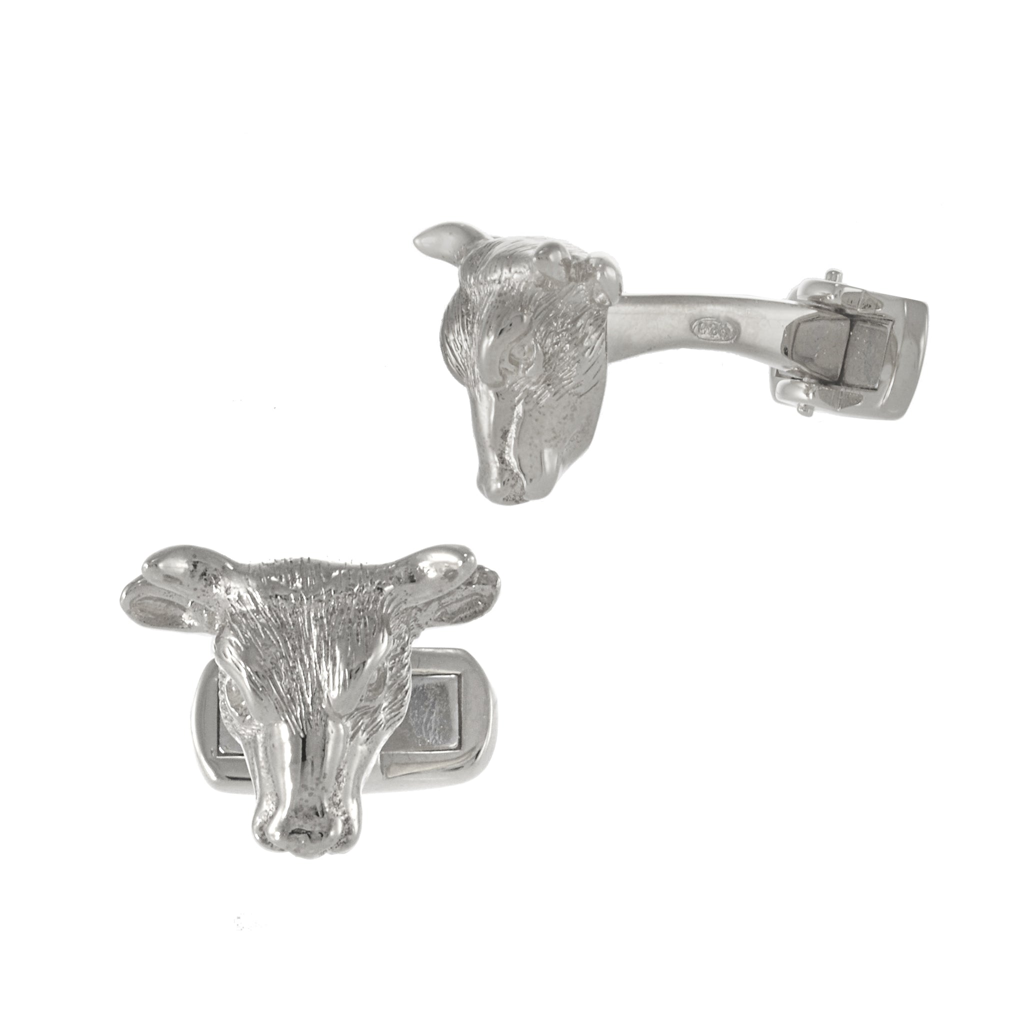 Louis Martin Sterling Silver Bull and Bear Cufflinks