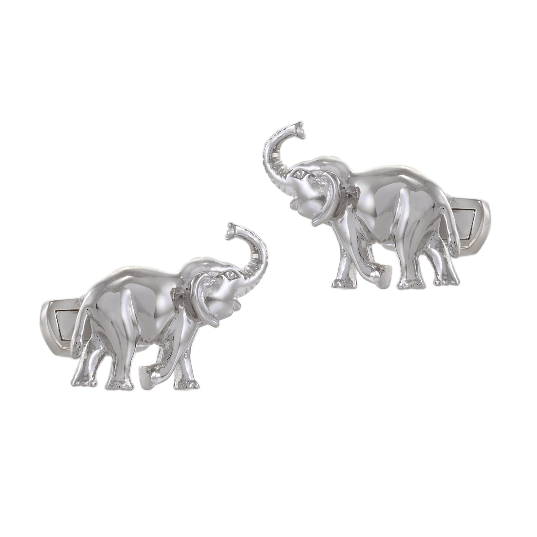 Louis Martin Sterling Silver Elephant Cufflinks