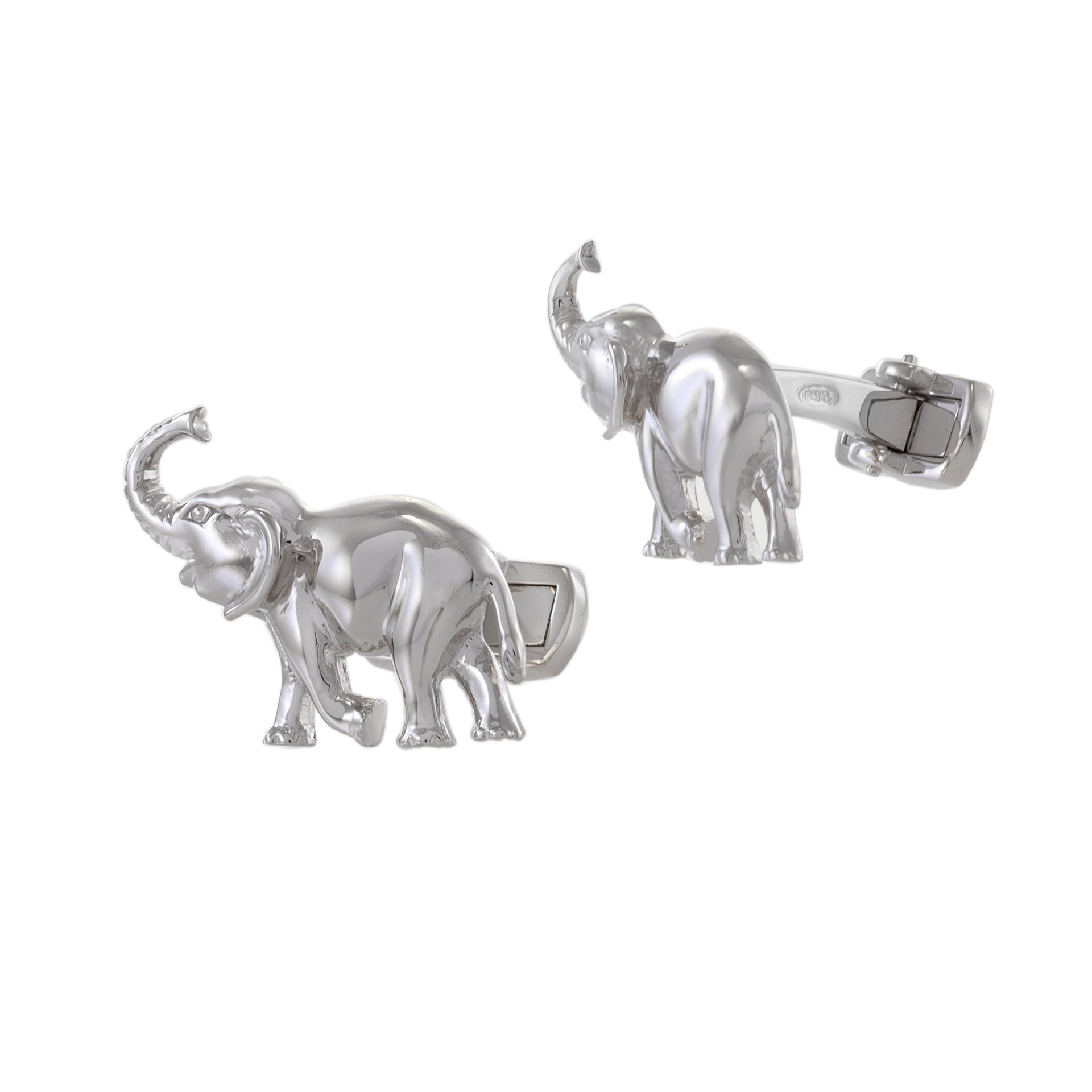 Louis Martin Sterling Silver Elephant Cufflinks